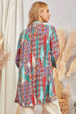 Embellished Kimono with Handkerchief Hemline - Multi Color