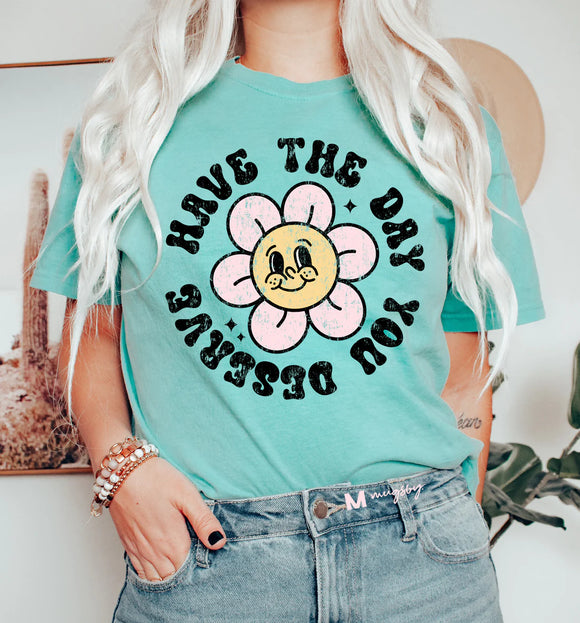 Have the Day you Deserve Graphic Tee - Mint