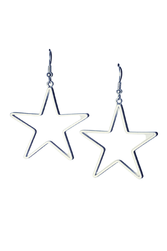 Earrings - Silver Star Outline