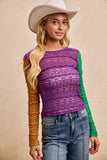 Cala Boho Lace Delight Top-Mardi Gras