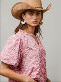 Winona Textured Blouse – Floral
