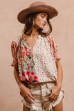 Wildflower Patchwork Blouse- Rose Mix