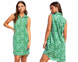 Emerald Escape Sleeveless Dress- Green Paisley