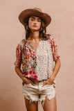 Wildflower Patchwork Blouse- Rose Mix
