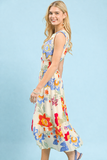 Vintage Garden Smocked Waist Midi Dress