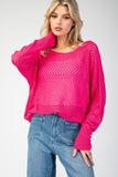 Eyelet Knit Sweater Top