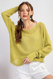 Eyelet Knit Sweater Top