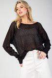 Eyelet Knit Sweater Top