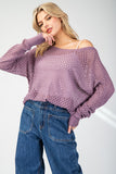 Eyelet Knit Sweater Top