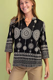 Boho Spirit Metallic Embroidered Blouse