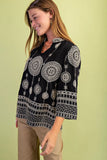 Boho Spirit Metallic Embroidered Blouse