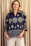 Boho Spirit Metallic Embroidered Blouse