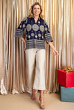 Boho Spirit Metallic Embroidered Blouse