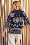 Boho Spirit Metallic Embroidered Blouse