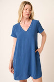 Short Sleeve Pocketed Shift Dress