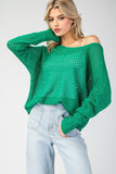 Eyelet Knit Sweater Top