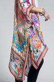 Ajoire Italian Boroque and Floral Print Kimono - Lt Blue