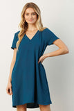 Short Sleeve Pocketed Shift Dress