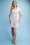 Midnight Stitch Button Front Denim Dress