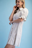 Midnight Stitch Button Front Denim Dress