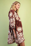 Paisley Border Print Button-Down Dress