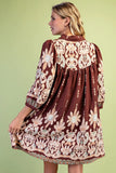 Paisley Border Print Button-Down Dress