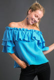 Off The Shoulder 3/4 Ruffle Sleeve Top