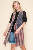 Liberty Star Patchwork Duster Vest- Red/White/Blue