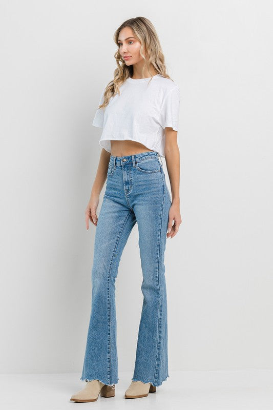 Higher High-Rise Medium-Wash Flare Jeans for Women