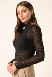 Full Lace Mock Neck Long Sleeve Top