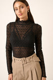 Full Lace Mock Neck Long Sleeve Top