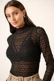 Full Lace Mock Neck Long Sleeve Top