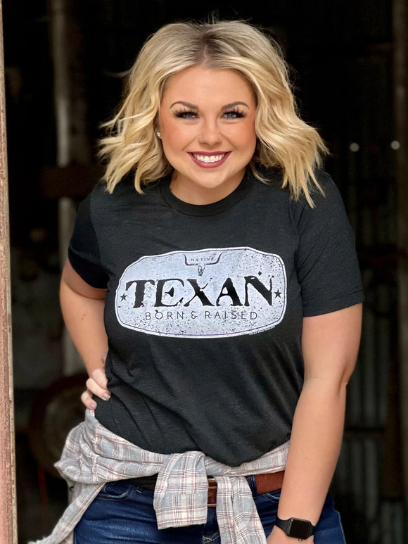 Native Texan Graphic Tee - Charcoal Black