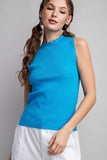 Mock Neck Ribbed Tank Top