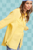 Soft Washed Crinkled Gauze Button Down Shirt