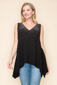 Rhinestone Sharkbite Tank Top