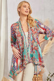 Embellished Kimono with Handkerchief Hemline - Multi Color