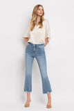 Merciful High Rise Crop Flare Denim - Washed Out Blue