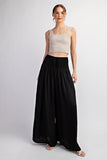 Smocked Waist Wide Leg Pants