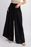 Smocked Waist Wide Leg Pants