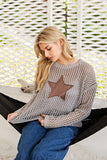 Star Patch Crochet Sweater