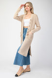 Ribbed Bucket Pocket Cardigan w/Side Slits