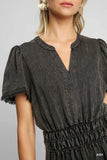 Mineral Washed Tiered Maxi Dress