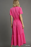 Mineral Washed Tiered Maxi Dress