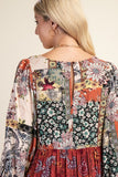 Tiered Midi Dress with Floral Print