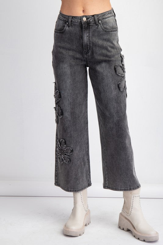 Flower Patch Washed Out Denim