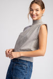 Mock Neck Sleeveless Sweater Top