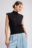 Mock Neck Sleeveless Sweater Top