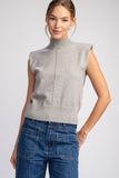 Mock Neck Sleeveless Sweater Top