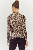 Mesh Cheetah Print Top - Taupe